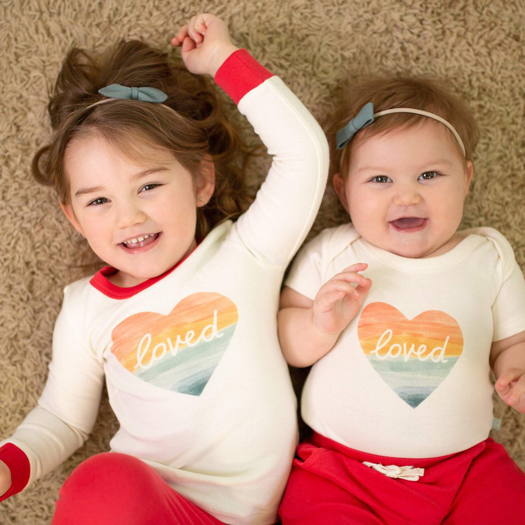 pajamas | loved rainbow heart