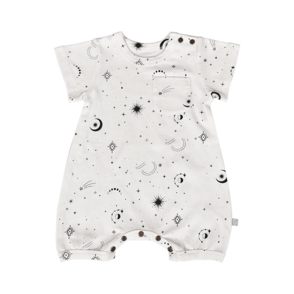 short sleeve romper | celestial