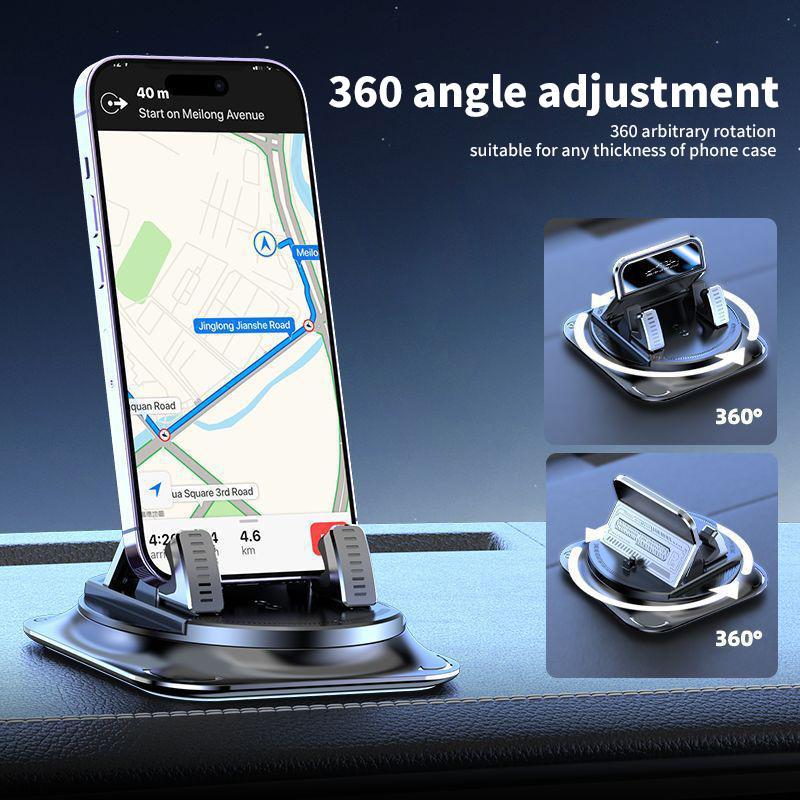 【FathersDayGift】Car phone holder 360 degree rotation, suitablefor car navigation in-car dashboard, horizontaland vertica screen adjustment angle,suctioncup fixed non-slip mobile phone holdersuitable for iPhone and Android